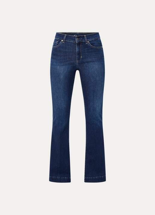 Liu Jo High waist flared jeans met steekzakken - voorkant 4 blauw