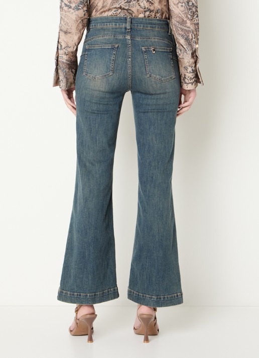 Liu Jo High waist flared jeans met steekzakken - achterkant 4 blauw