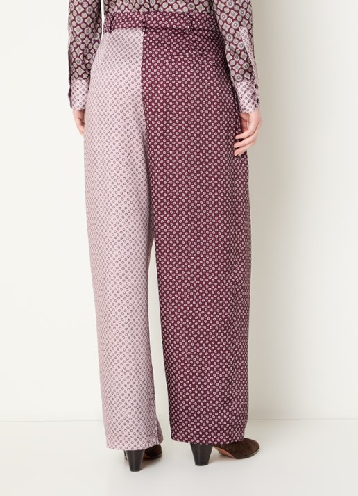 Liu Jo High waist loose fit broek met print en steekzakken - achterkant 4 aubergine