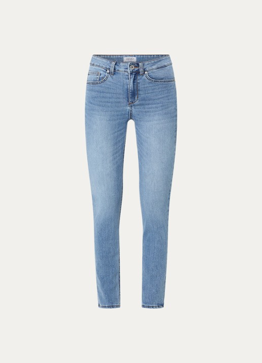 Liu Jo High waist skinny fit jeans met lichte wassing - voorkant indigo