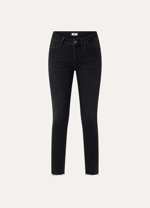 Liu Jo High waist skinny jeans  met gekleurde wassing - voorkant 4 zwart