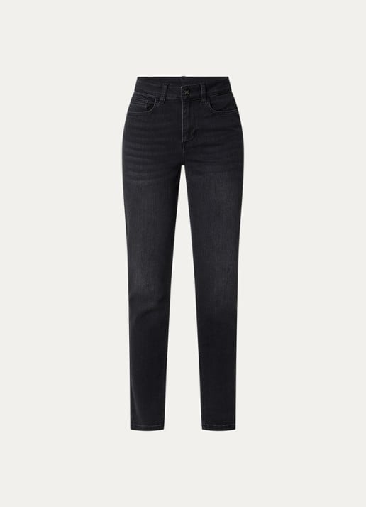 Liu Jo High waist skinny jeans met gekleurde wassing - voorkant 4 zwart