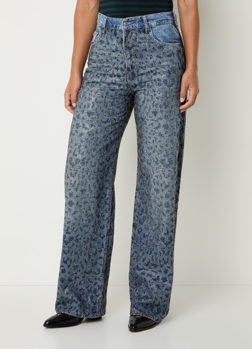 Liu Jo High waist straight leg jeans met strass