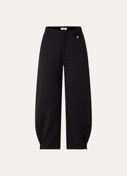 Liu Jo High waist tapered fit pantalon met steekzakken - voorkant 2 zwart