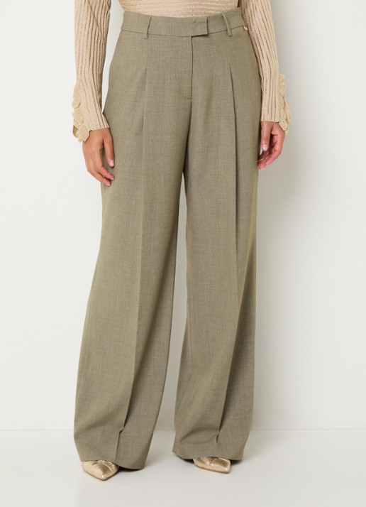 Liu Jo High waist wide fit pantalon met plooidetail