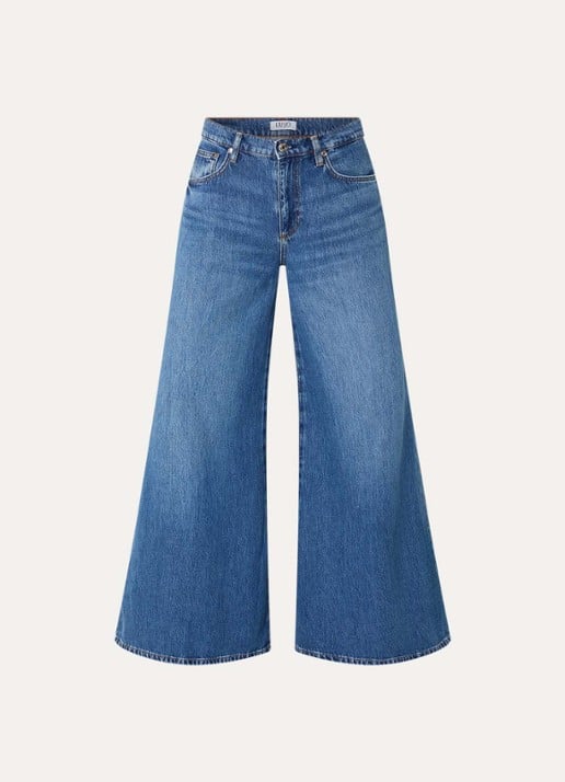 Liu Jo High waist wide leg jeans met gekleurde wassing - voorkant indigo