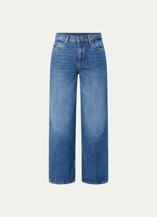 Liu Jo High waist wide leg jeans met medium wassing  - voorkant 4 indigo