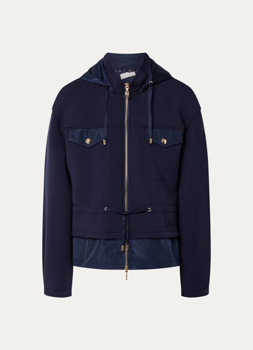 Liu Jo Jack met capuchon en klepzakken - voorkant 2 donkerblauw