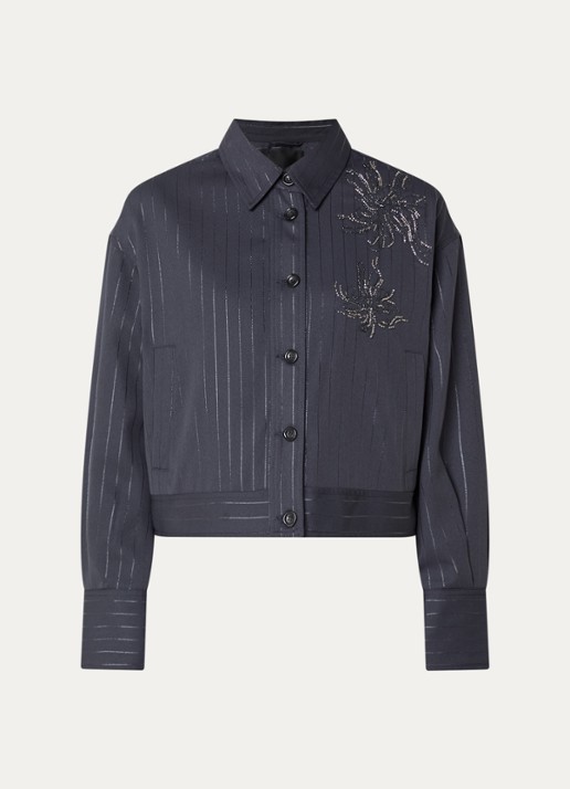 Liu Jo Jack met strass en streepprint - voorkant 3 grijs