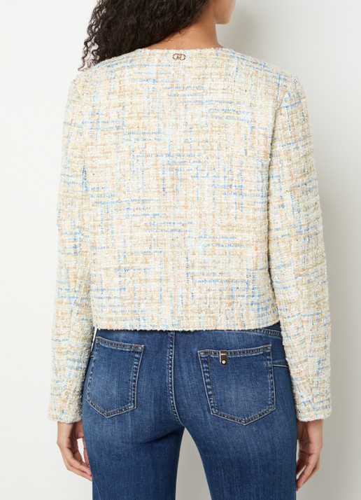Liu Jo Jack met tweed-look en sierknopen - achterkant creme
