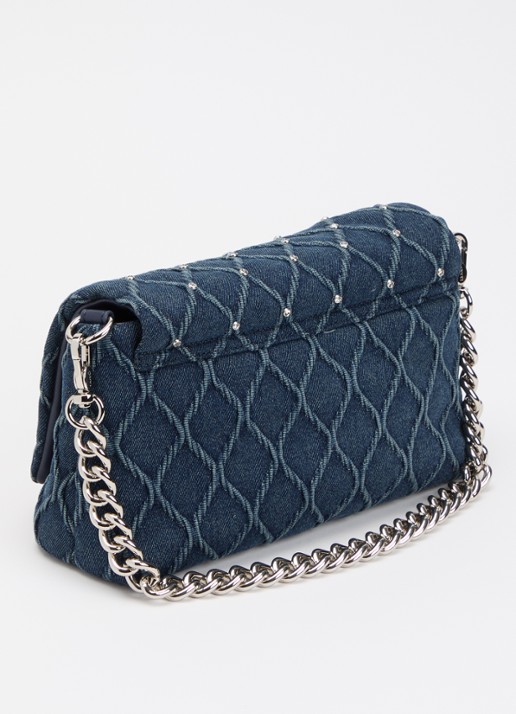 Liu Jo La puffy schoudertas van denim met afneembare schouderriem  - achterkant 5 indigo