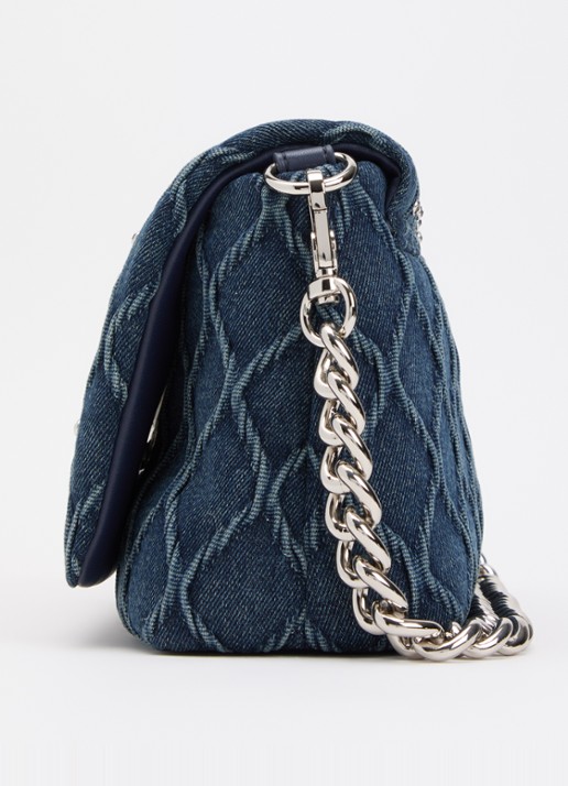 Liu Jo La puffy schoudertas van denim met afneembare schouderriem  - detail 3 indigo