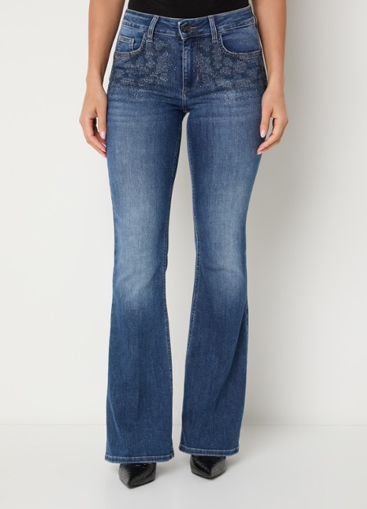 Liu Jo Low waist flared jeans met medium wassing
