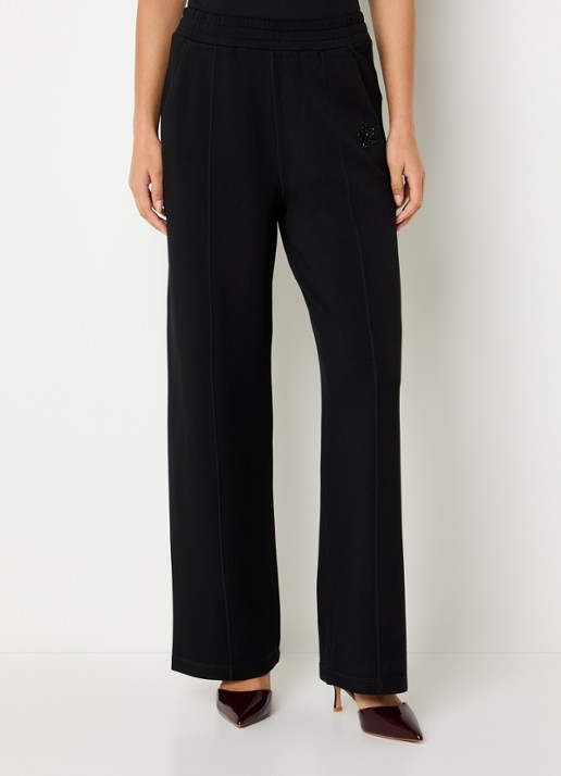 Liu Jo Low waist loose fit loungebroek met strass - detail zwart