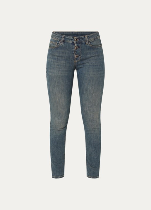 Liu Jo Low waist skinny fit jeans met gekleurde wassing - voorkant 4 indigo