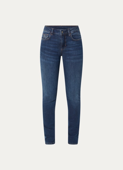Liu Jo Low waist skinny fit jeans met medium wassing - voorkant 4 indigo