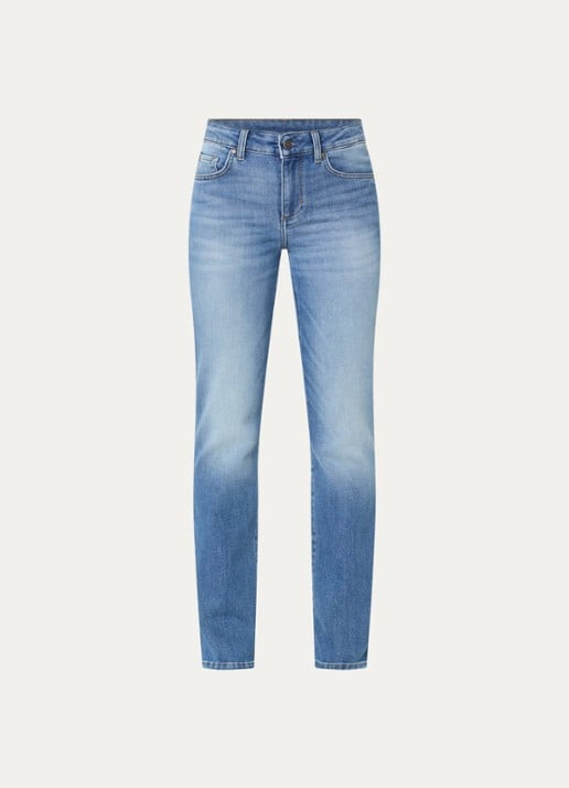 Liu Jo Low waist skinny jeans met lichte wassing - voorkant 2 indigo