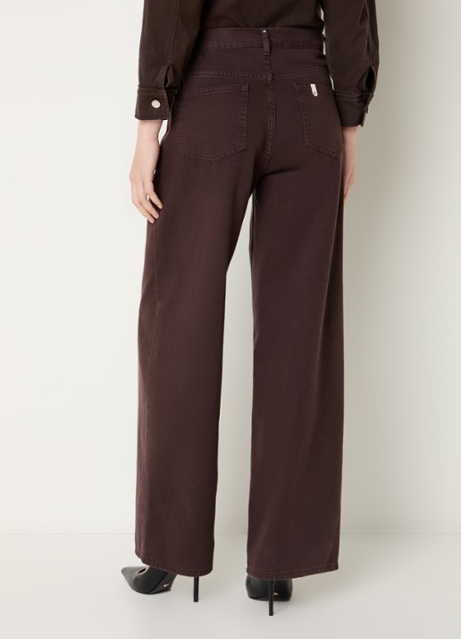 Liu Jo Low waist straight fit jeans met gekleurde wassing - achterkant 5 donkerbruin