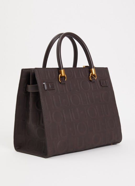 Liu Jo Manhattan crossbodytas met logoprint en tasbedel  - achterkant 4 donkerbruin