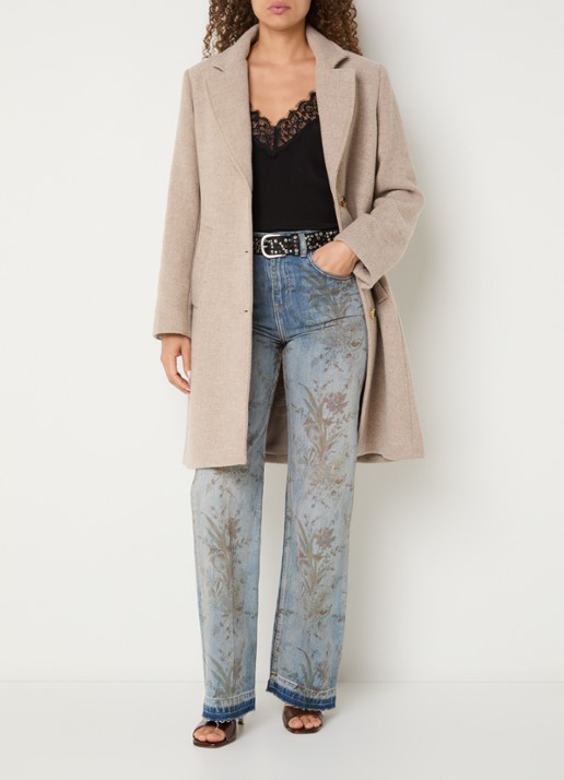 Liu Jo Mantel in wolblend met steekzakken - voorkant 4 beige