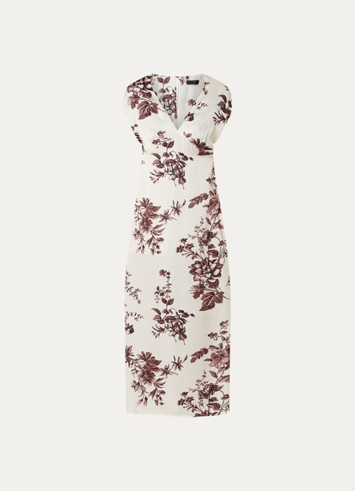 Liu Jo Maxi jurk met bloemenprint - voorkant 3 creme