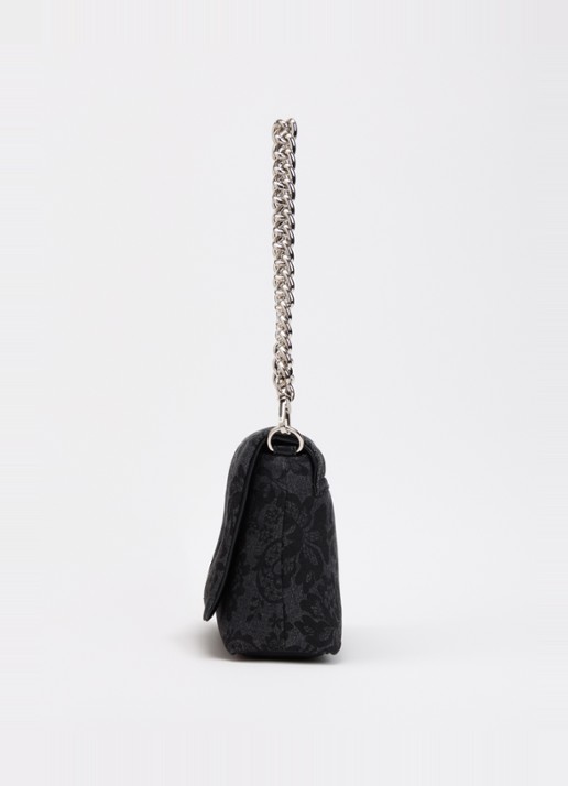 Liu Jo Medium LaPuffy crossbodytas met bloemenprint en afneembare schouderriem - detail 3 zwart