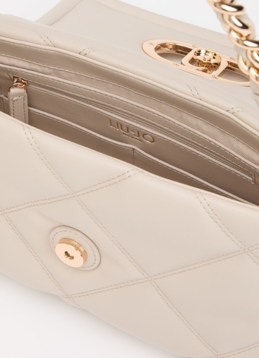 Liu Jo Medium LaPuffy schoudertas met quilt patroon en afneembare schouderriem - detail 2 creme
