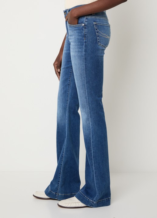 Liu Jo Mid waist flared jeans met donkere wassing - detail 2 indigo