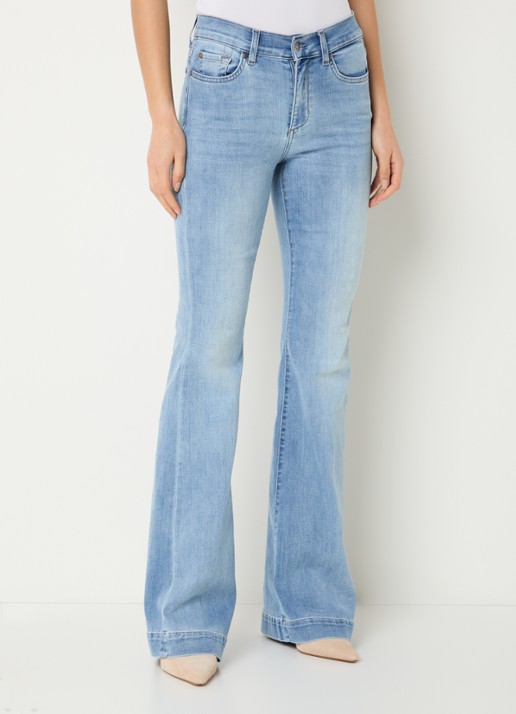 Liu Jo Mid waist flared jeans met donkere wassing