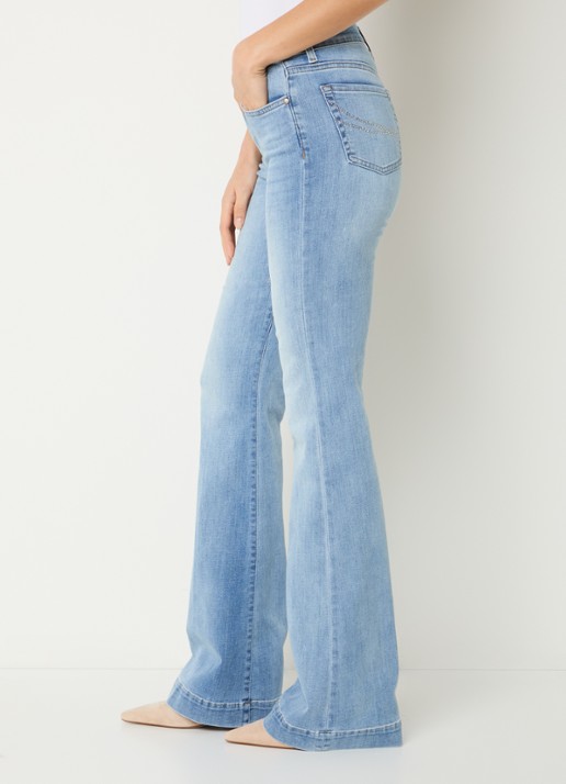 Liu Jo Mid waist flared jeans met donkere wassing - detail 3 blauwgrijs