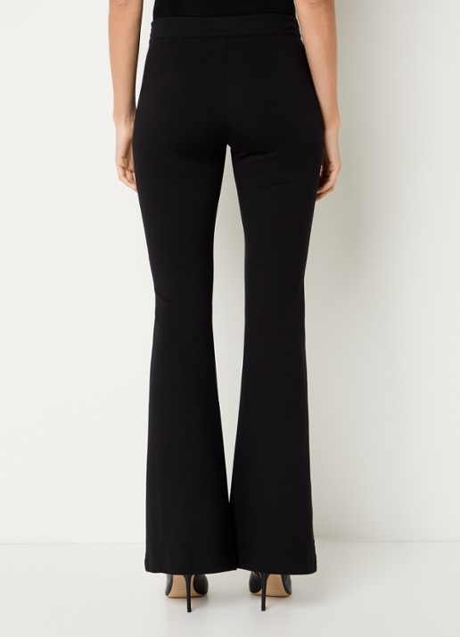 Liu Jo Mid waist flared pantalon met persplooi - achterkant zwart