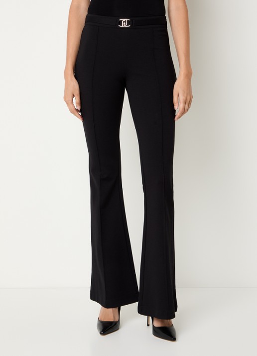 Liu Jo Mid waist flared pantalon met persplooi