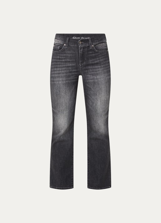 Liu Jo Mid waist slim fit jeans met gekleurde wassing - voorkant 4 donkergrijs