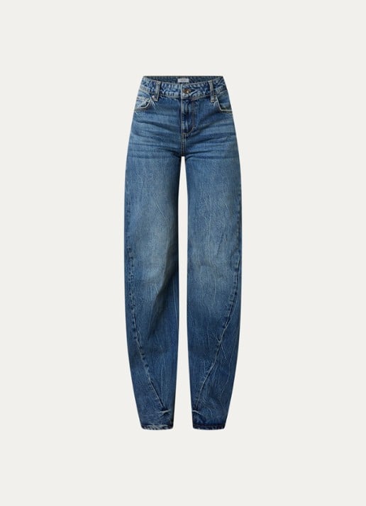 Liu Jo Mid waist straight leg jeans met asymmetrisch detail - voorkant 4 indigo