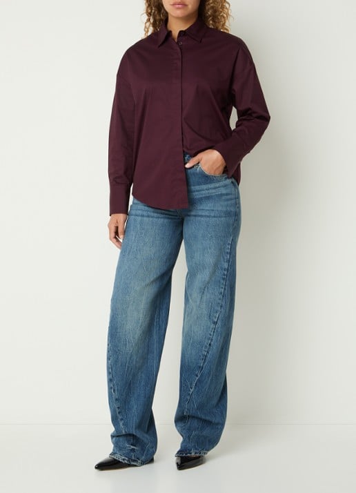 Liu Jo Mid waist straight leg jeans met asymmetrisch detail - voorkant 5 indigo