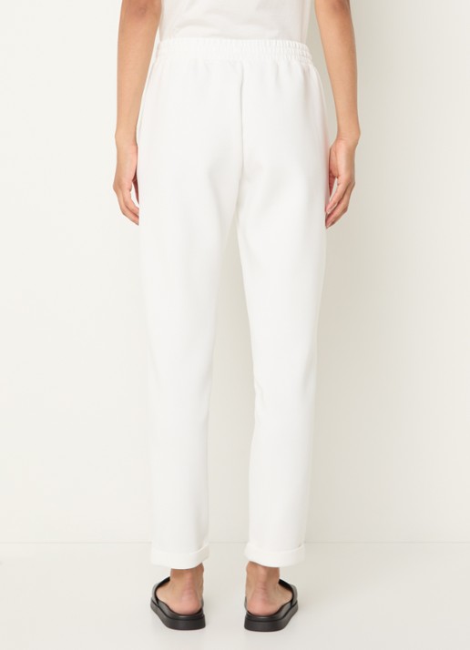 Liu Jo Mid waist tapered fit cropped joggingbroek met logo - achterkant 4 wit