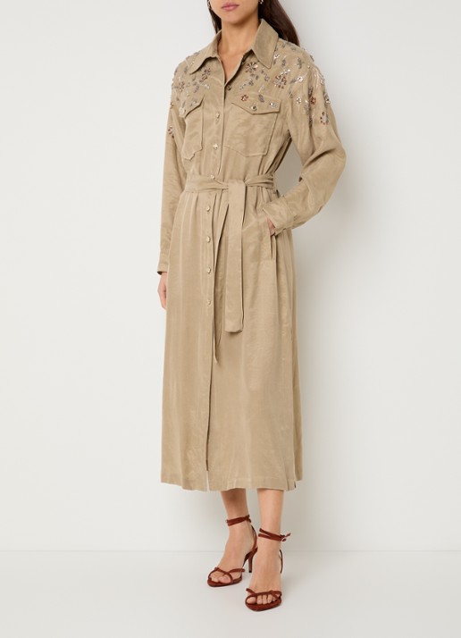 Liu Jo Midi blousejurk  met strass en borstzakken
