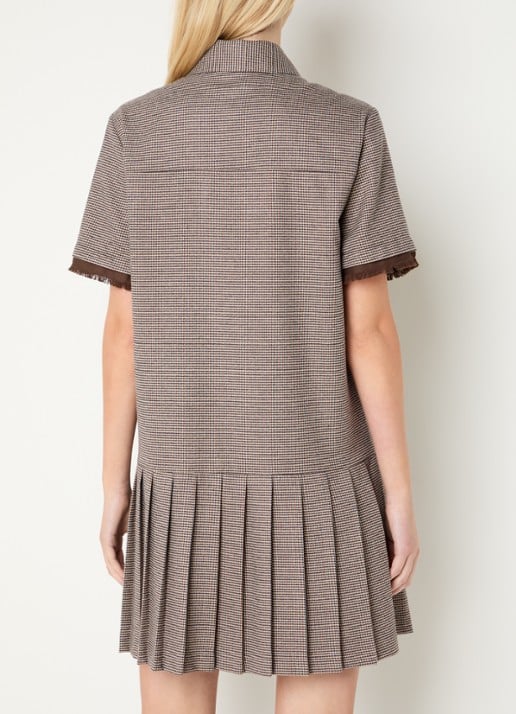 Liu Jo Mini blousejurk met pied-de-poule dessin - achterkant 3 bruin