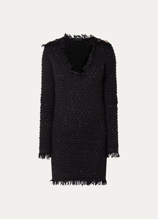 Liu Jo Mini trui-jurk met pailletten - voorkant 2 zwart