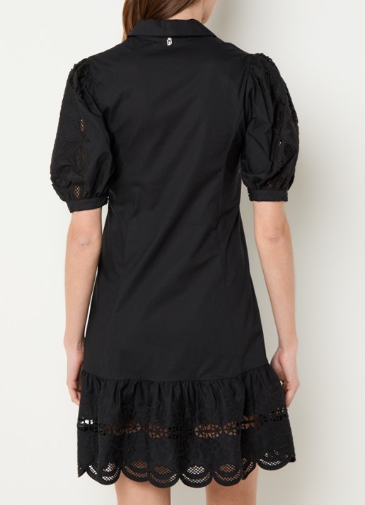 Liu Jo Mini tuniekjurk met broderie - achterkant zwart