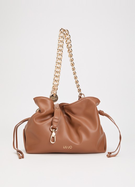 Liu Jo Riccy Medium schoudertas met afneembare schouderriem - voorkant 2 camel