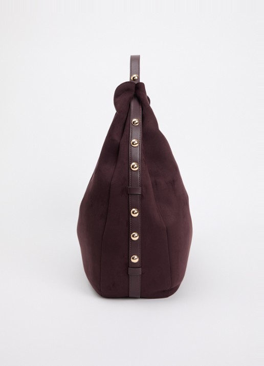 Liu Jo Schoudertas met studs - detail 4 aubergine