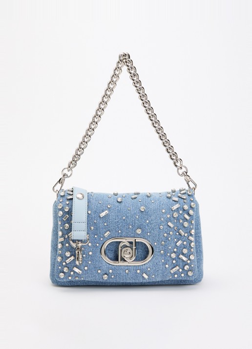 Liu Jo Schoudertas van denim met strass