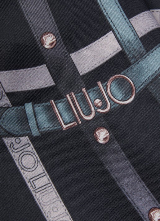 Liu Jo Sjaal met print 50 x 50 cm - detail 3 blauw