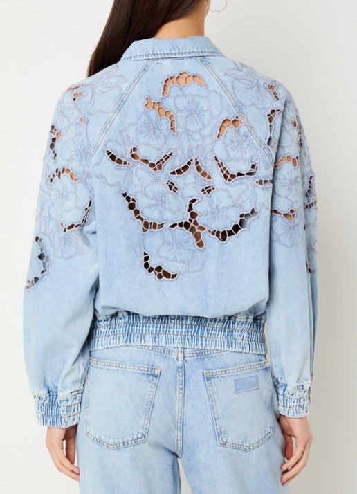 Liu Jo Spijkerjas met broderie en steekzakken - achterkant indigo