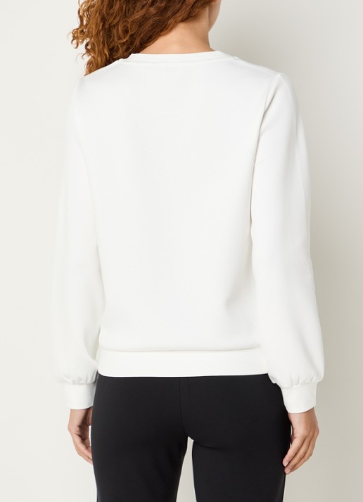 Liu Jo Sweater met logo en ronde hals - achterkant wit