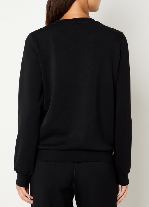 Liu Jo Sweater met logo en ronde hals - achterkant zwart