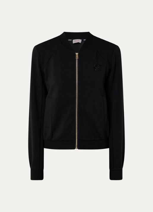 Liu Jo Sweatvest met opstaande kraag - voorkant 3 zwart