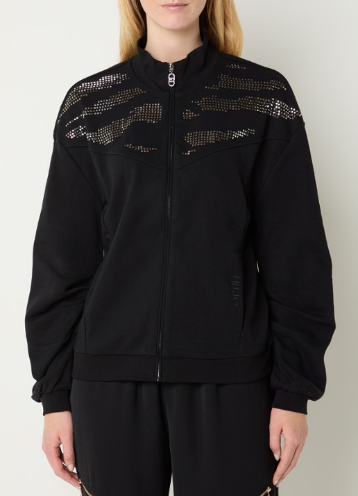 Liu Jo Sweatvest met strass en steekzakken