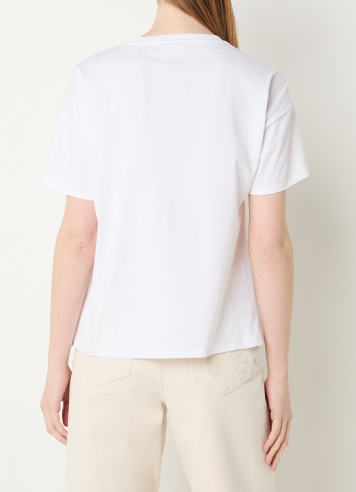 Liu Jo T-shirt met logo en strass - achterkant 3 wit